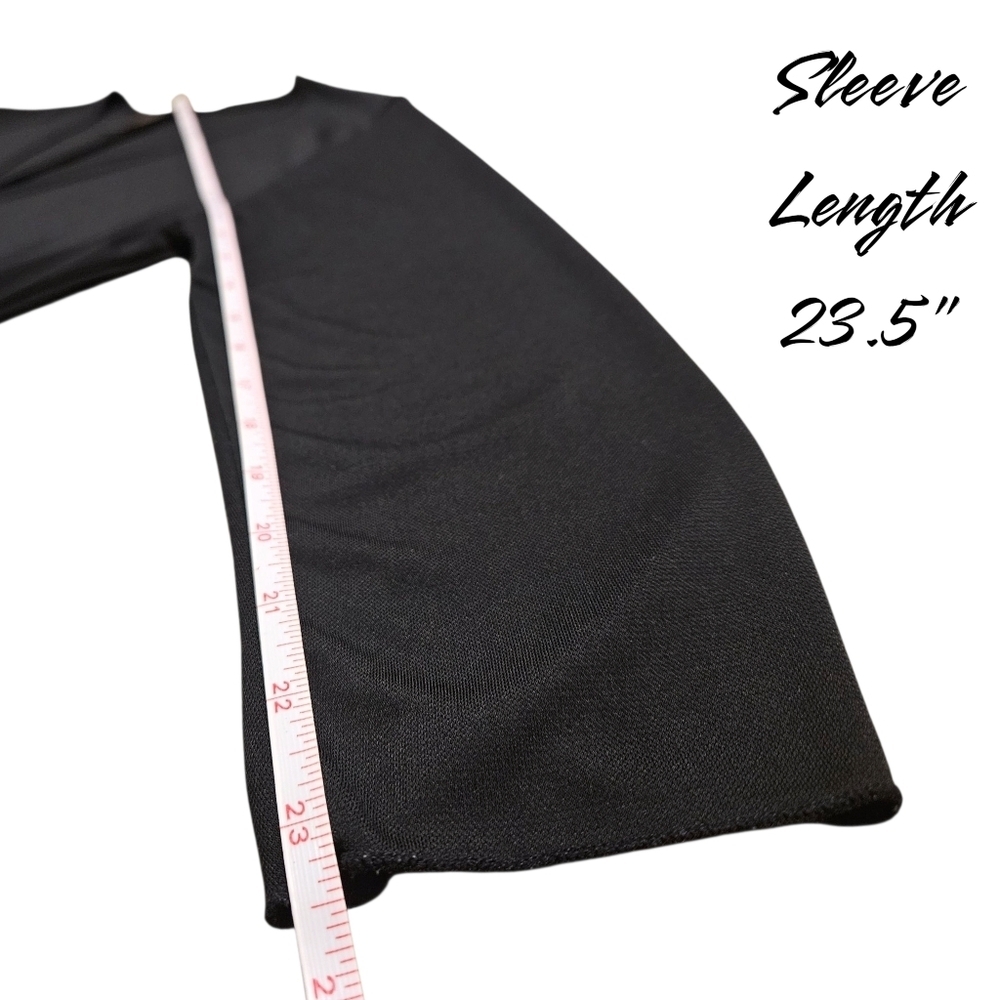 VTG Black Wrap Dress Grace Dresses Sz S Korea Made Buckle Detail V-Neck Career - Picture 10 of 10